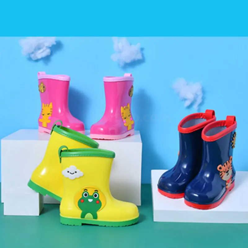 Little tiger - Teget gumene čizme za decu sa toplim uloškom