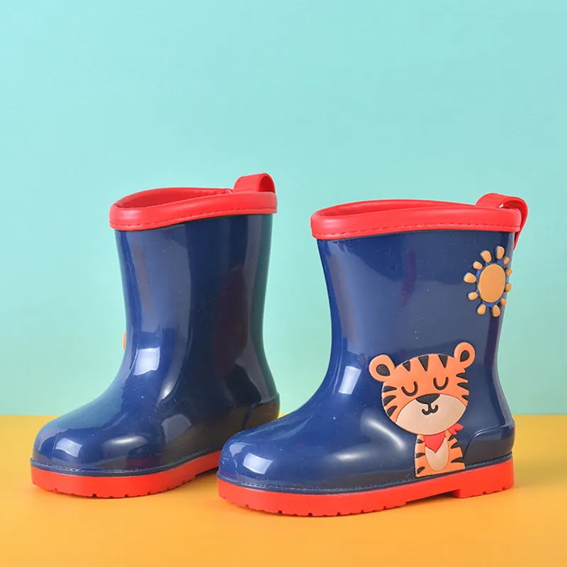 Little tiger - Teget gumene čizme za decu sa toplim uloškom