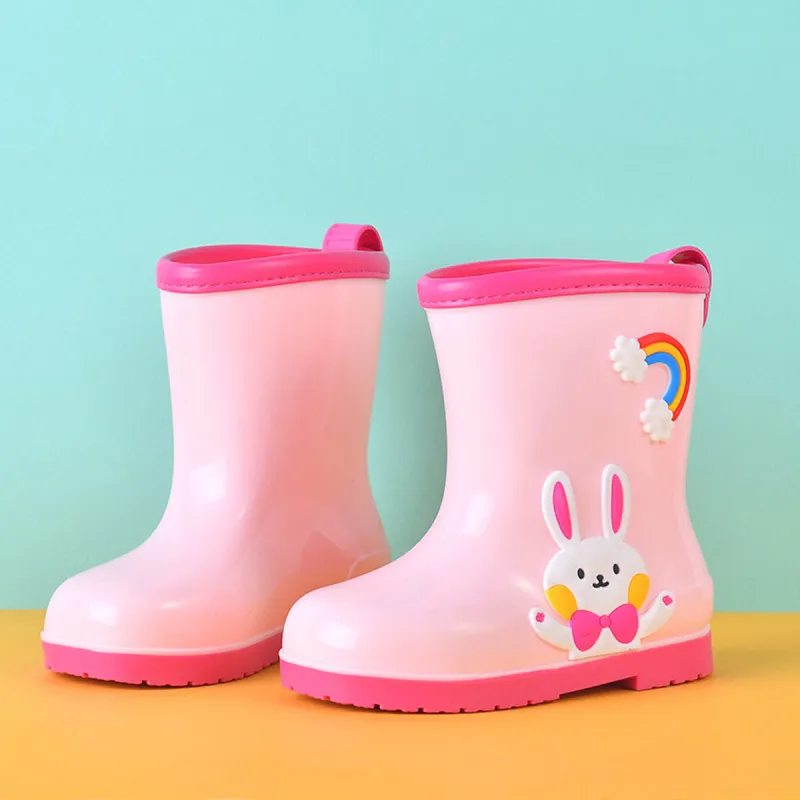Pink rabbit -  Roze gumene čizme za decu sa toplim uloškom