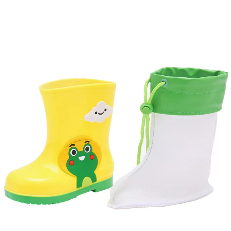 Yelllow frog -  Žute gumene čizme za decu sa toplim uloškom
