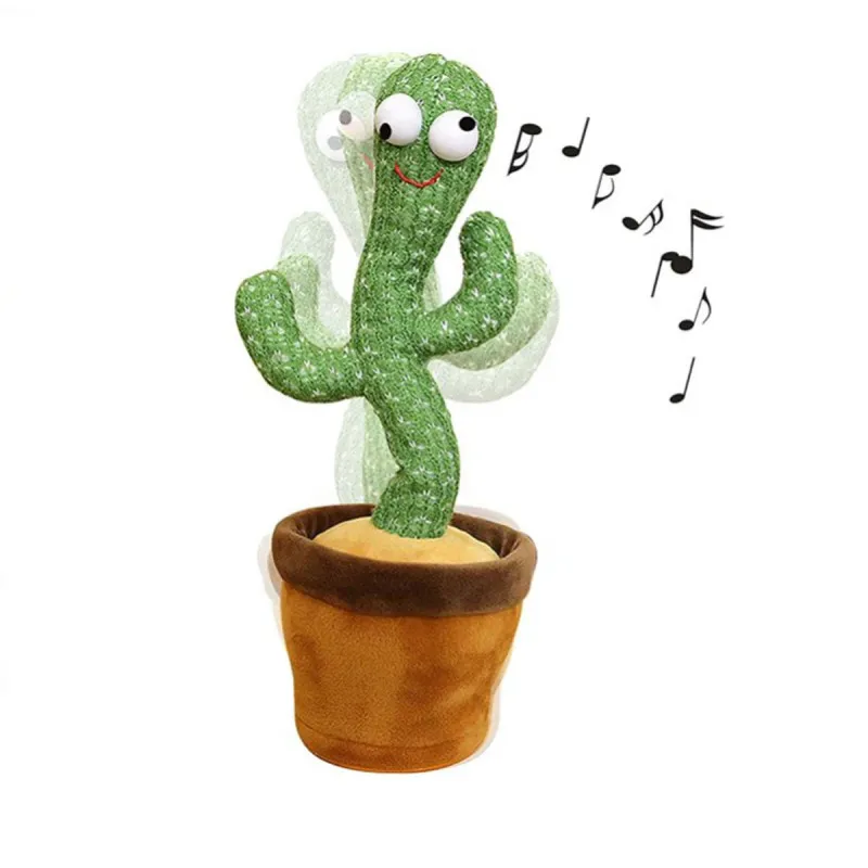 Veseli plišani kaktus koji peva, igra i svetli