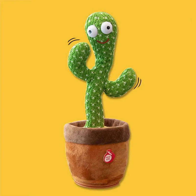Veseli plišani kaktus koji peva, igra i svetli