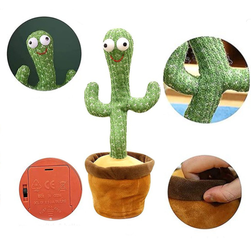 Veseli plišani kaktus koji ponavlja reči - peva, igra i svetli