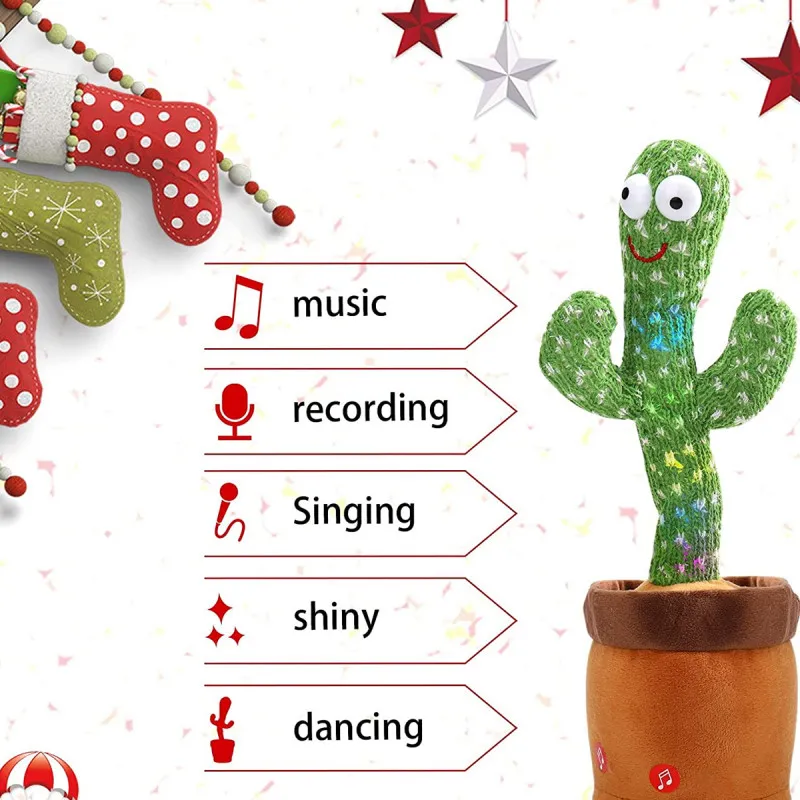 Novogodišnji veseli kaktus koji peva, pleše i svetli