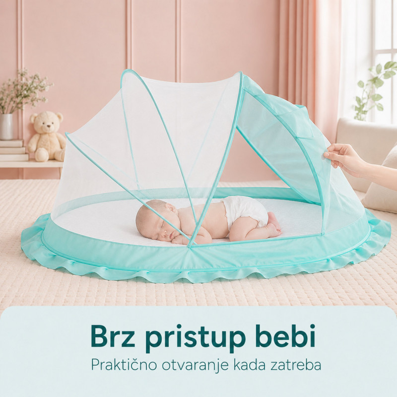 Zaštitna mrežica protiv komaraca za bebe – za kolica, krevetac i kolevku