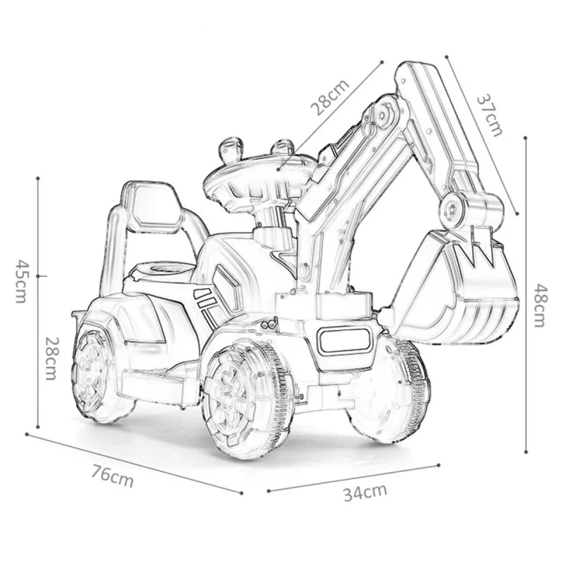 Kids Excavator - Veliki dečiji bager guralica za vožnju