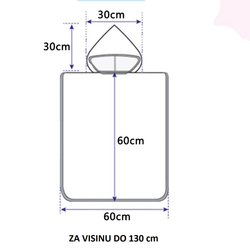 Pončo peškir - Dečiji peškir sa kapuljačom u super dezenima