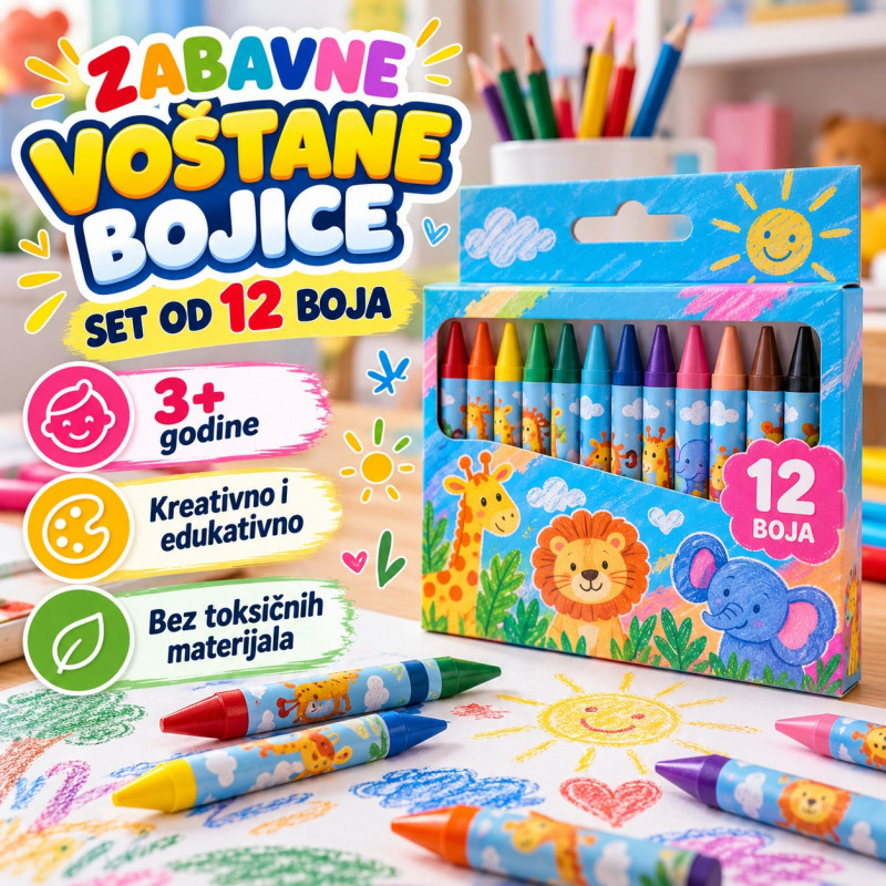 Zabavne voštane bojice za mališane