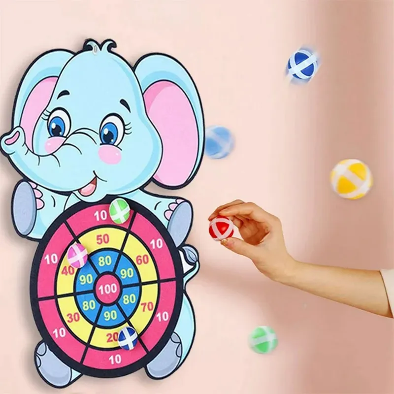 Dečiji pikado sa lepljivim lopticama - Animal dart board