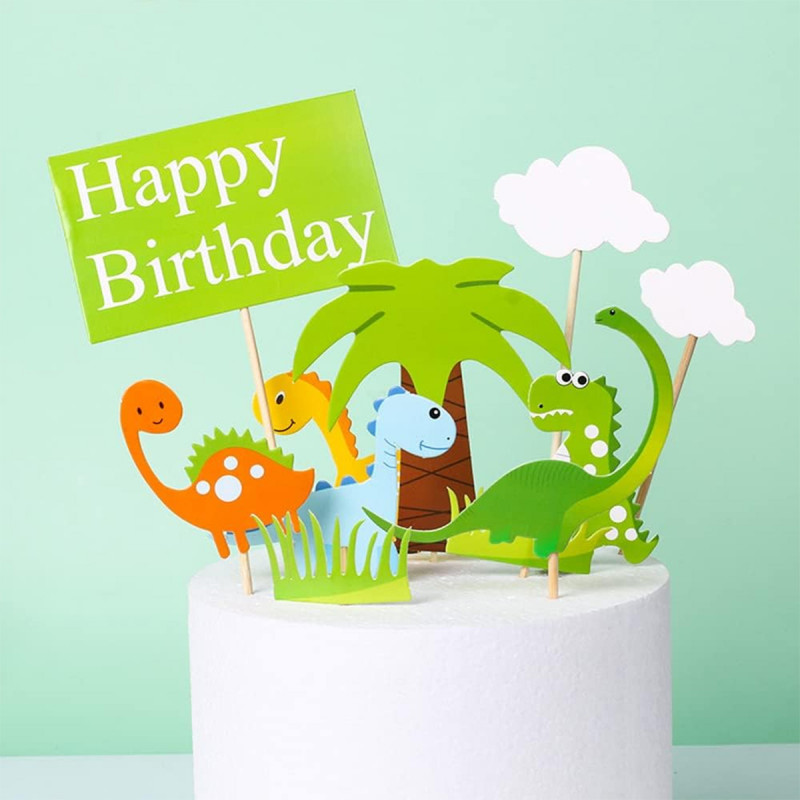 Happy Birthday dino set – Dekoracija za tortu