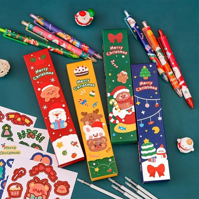 Christmas Pen - praznično pakovanje od pet gel hemijskih olovaka