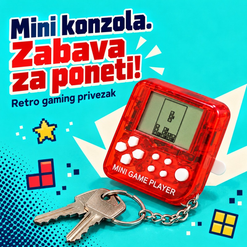 Retro džepna konzola - Gaming privezak