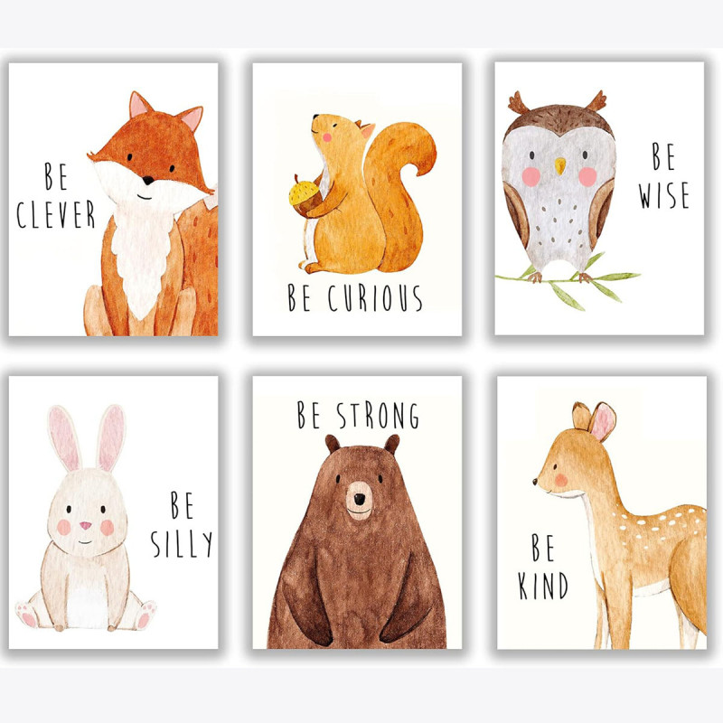 Veseli životinjski posteri za dečiju sobu