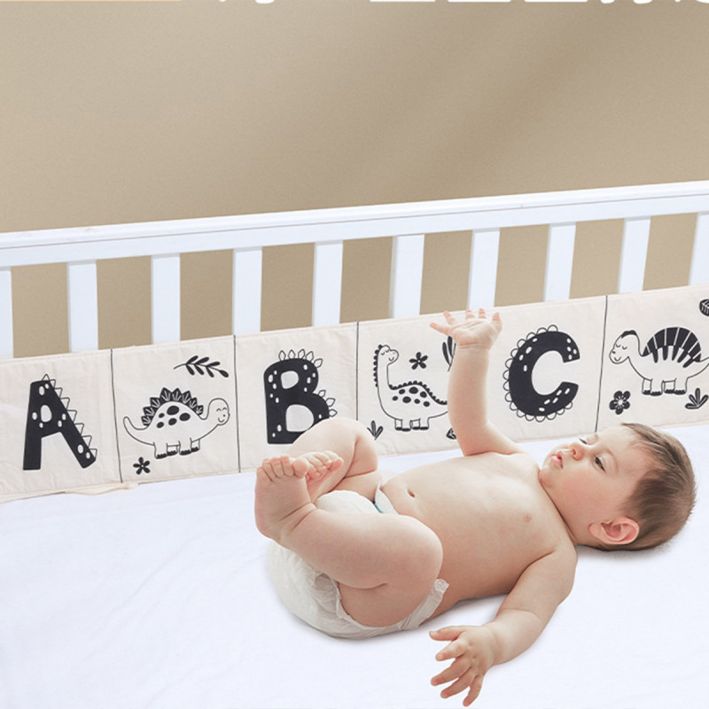 Cotton Vision Fence - Pamučna crno-bela ogradica za bebinu kolevku