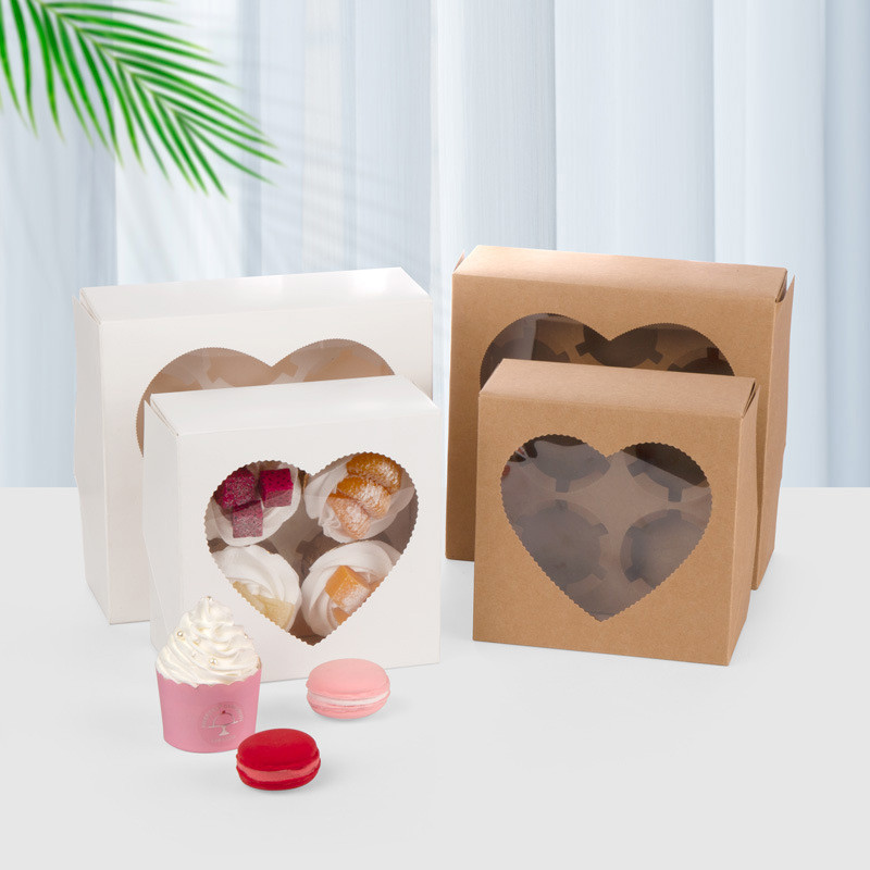 4 LOVE Box - Papirna kutija za 4 kolača sa srcastim otvorom