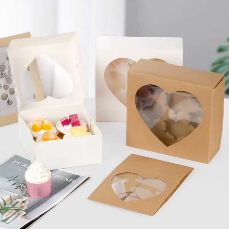 4 LOVE Box - Papirna kutija za 4 kolača sa srcastim otvorom