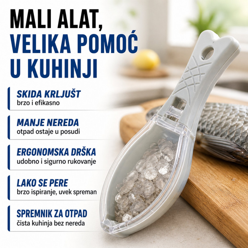 Praktični čistač krljušti za ribu – bez nereda po kuhinji