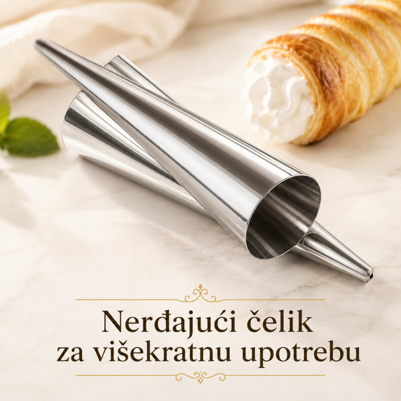 Set 5 kalupa za šam rolne, kanole i kornete – za domaća punjena peciva