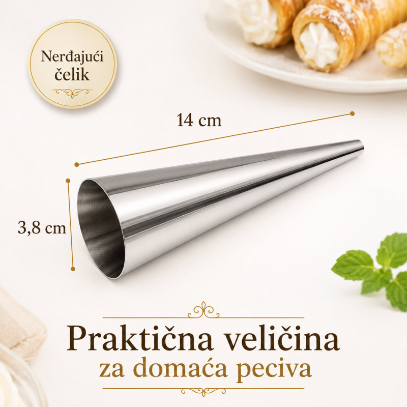 Set 5 kalupa za šam rolne, kanole i kornete – za domaća punjena peciva