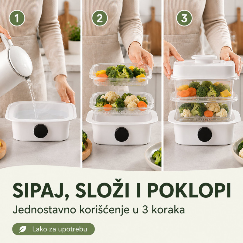 Spratna posuda za kuvanje na pari Favorina – zdrav obrok bez šporeta