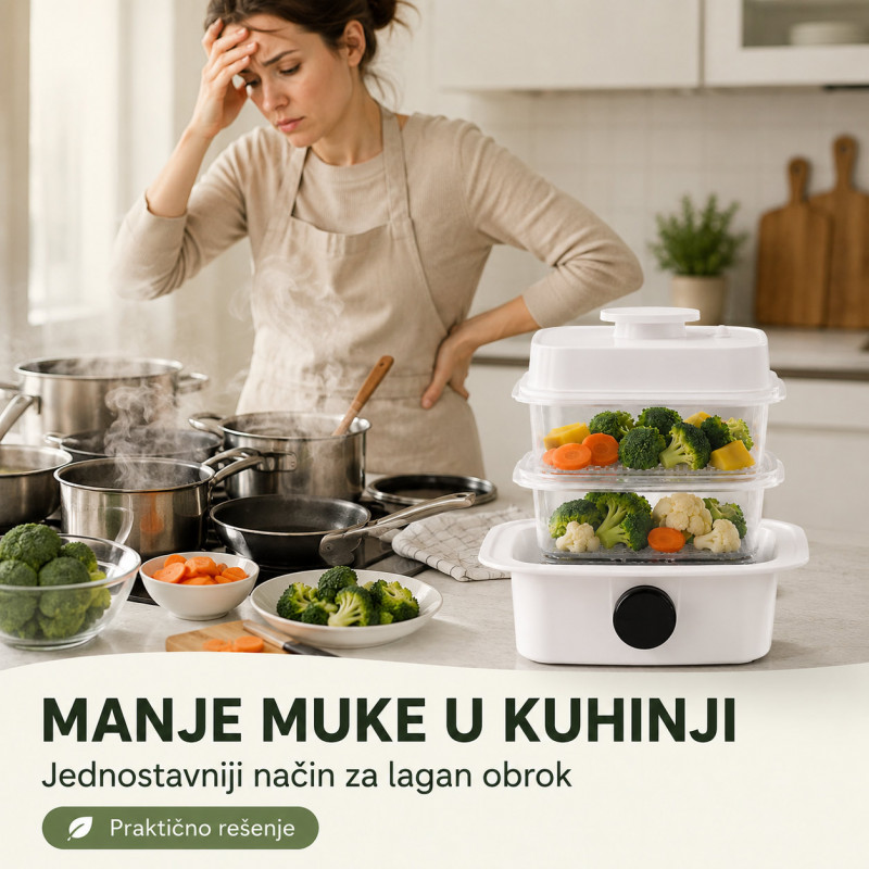 Spratna posuda za kuvanje na pari Favorina – zdrav obrok bez šporeta