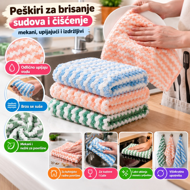 Peškiri za brisanje sudova i čišćenje radnih površina