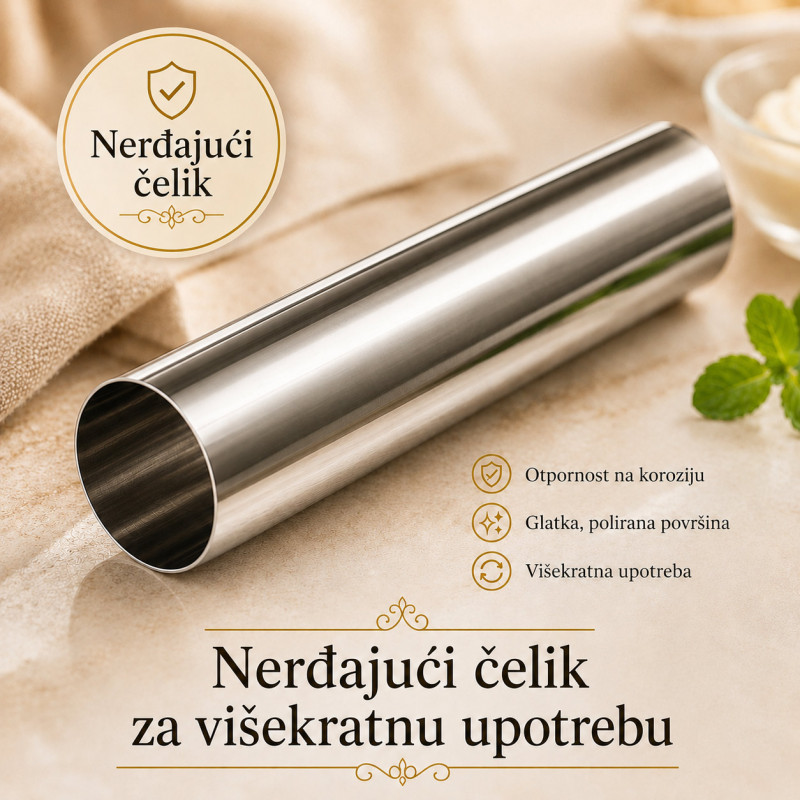 Set 5 cilindar kalupa za kanole i punjene rolnice – za slatka i slana peciva