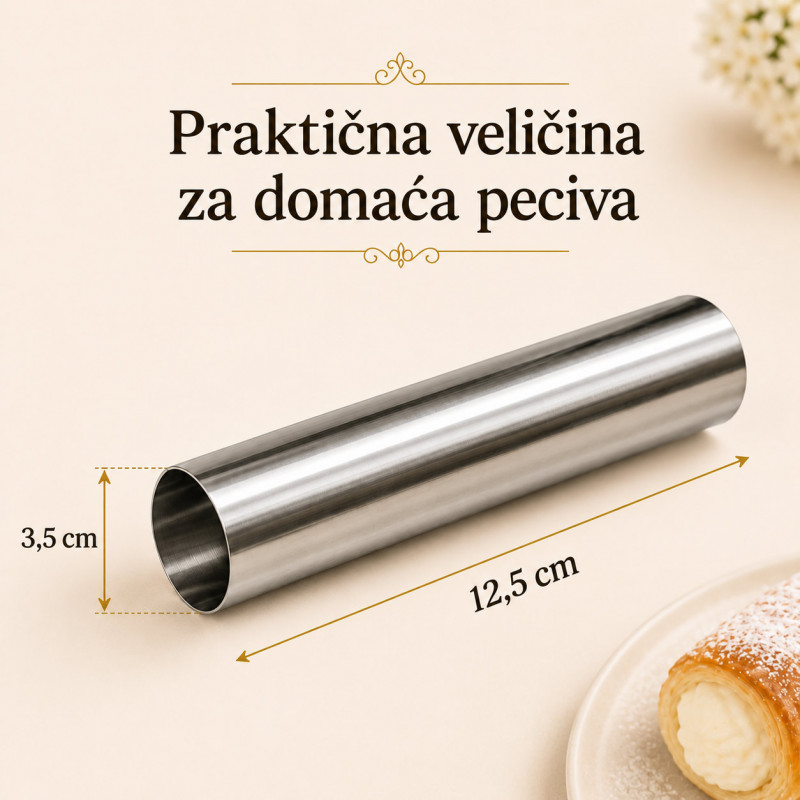 Set 5 cilindar kalupa za kanole i punjene rolnice – za slatka i slana peciva