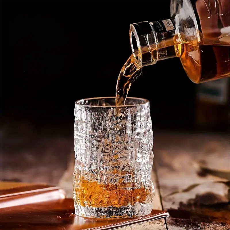 Bark Glass 400ml - Staklena čaša reljefnog dizajna 