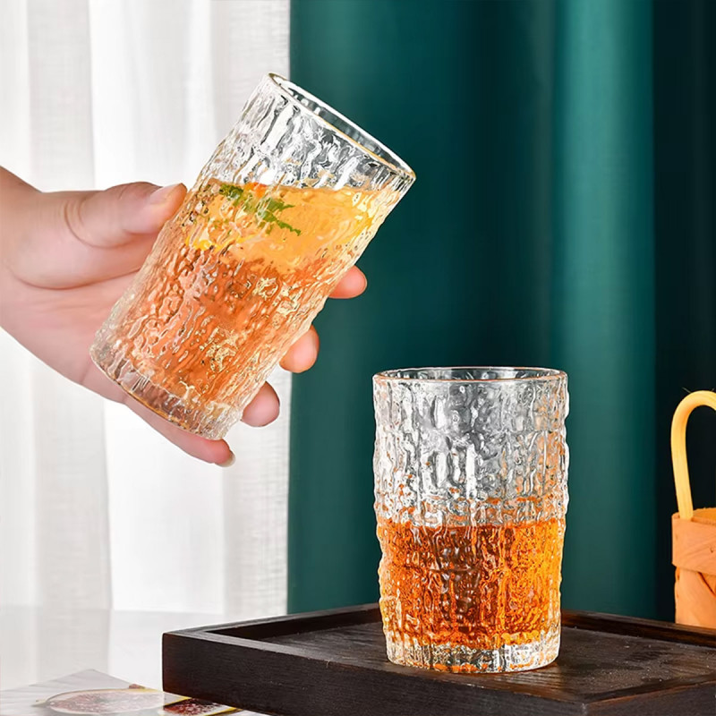 Bark Glass 400ml - Staklena čaša reljefnog dizajna 