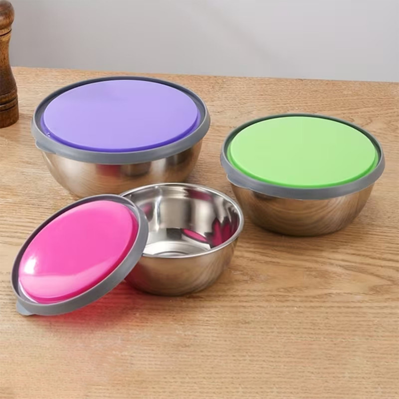 Inox Bowl Set - Set od 3 inoks činije sa poklopcima