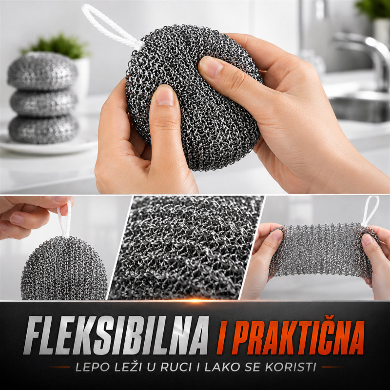 Set 5 magičnih žica za ribanje tvrdokornih masnoća - za zagorele šerpe, tiganje i rešetke