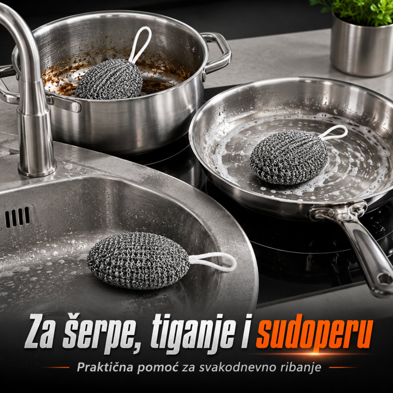 Set 5 magičnih žica za ribanje tvrdokornih masnoća - za zagorele šerpe, tiganje i rešetke