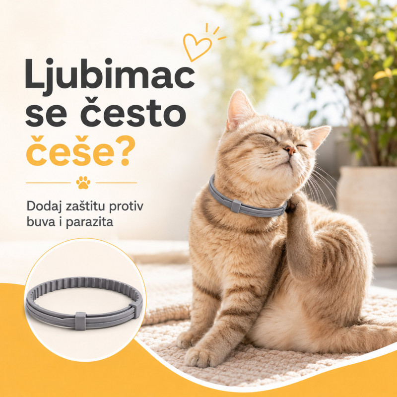 Vodootporna ogrlica protiv buva za mačke i male pse do 37 cm