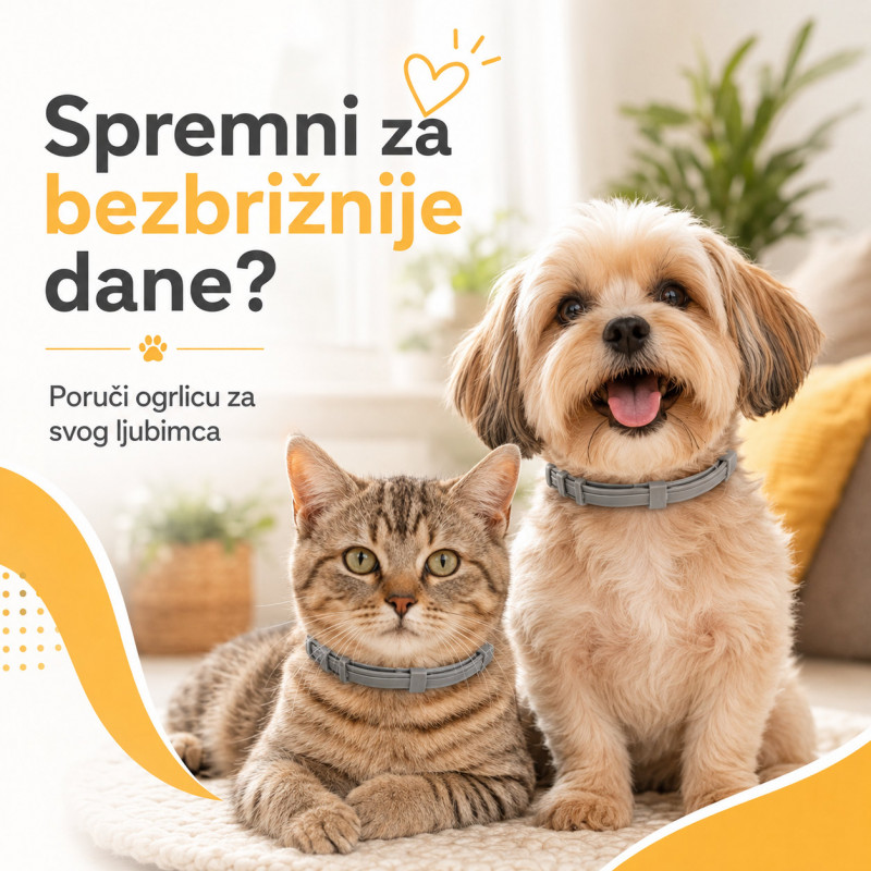 Vodootporna ogrlica protiv buva za mačke i male pse do 37 cm
