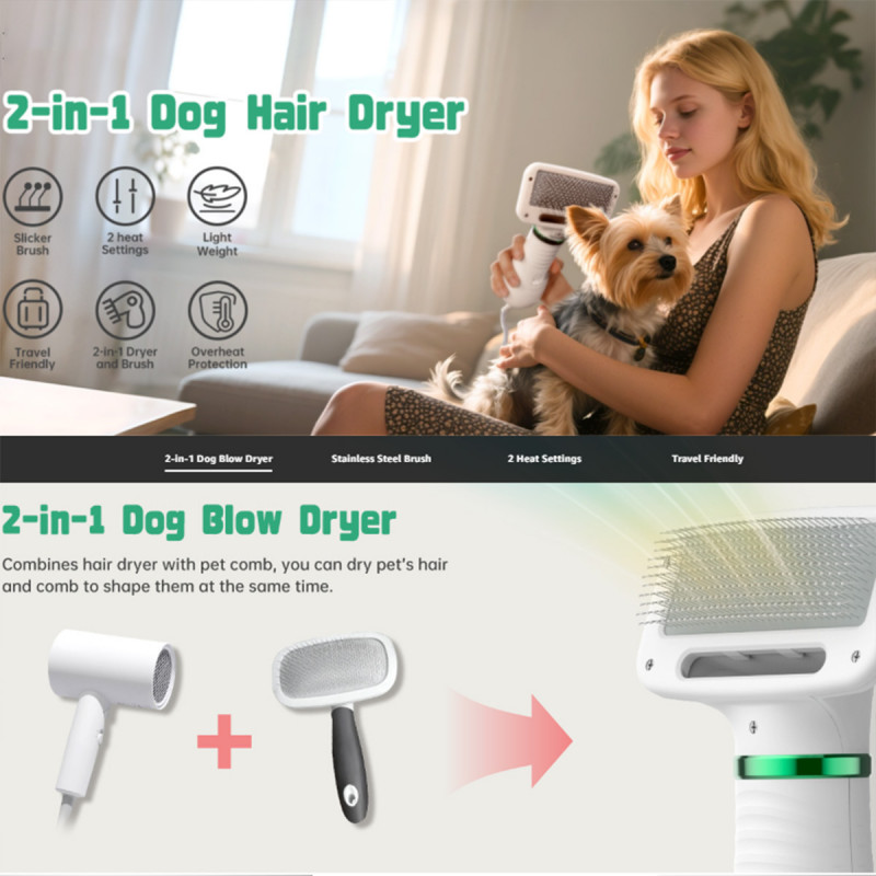 Furminator 2u1 fen za pse sa četkom - sušenje i uređivanje dlake