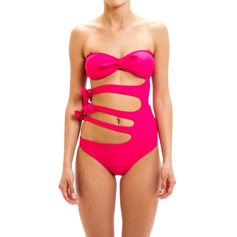 Jednodelni ženski kupaći kostim - LINKED PINK