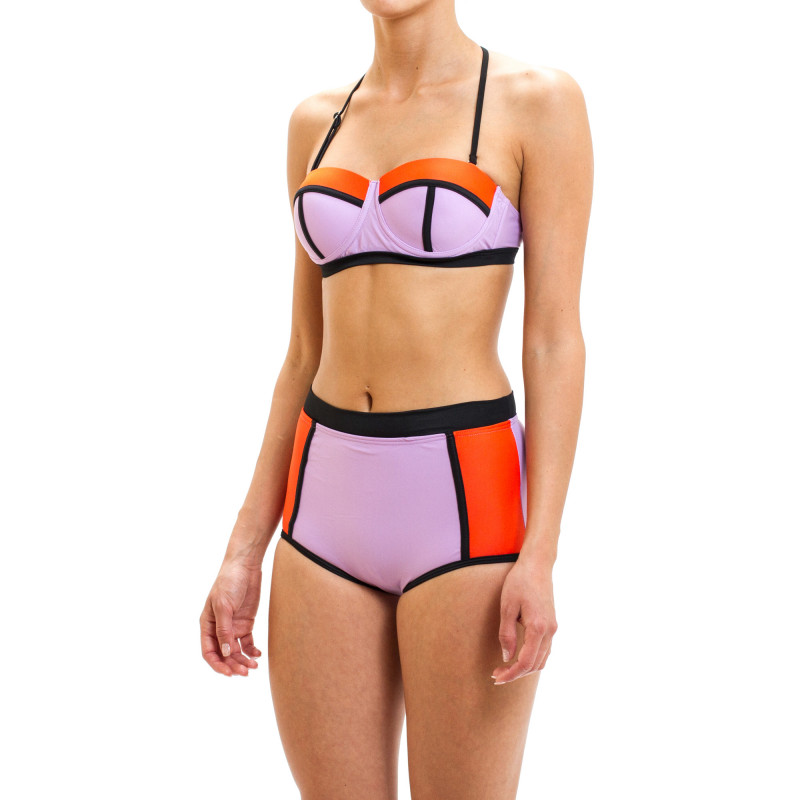 Dvodelni ženski kupaći kostim - LINES MIX ORANGE