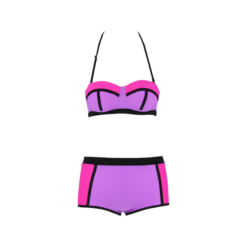 Dvodelni ženski kupaći kostim - LINES MIX PINK