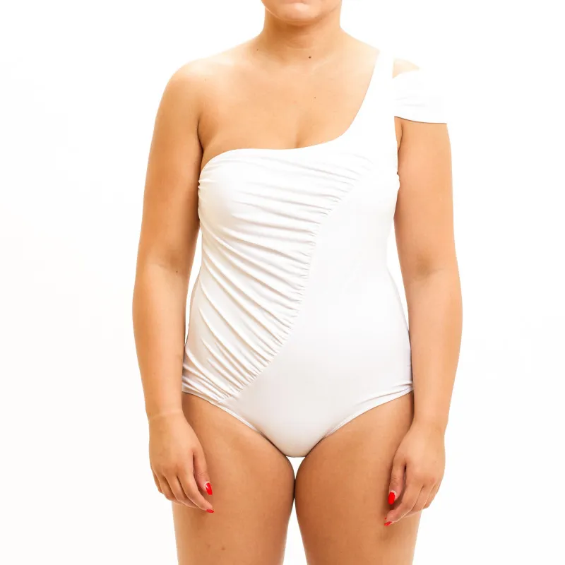 Jednodelni ženski kupaći kostim - PLUS SIZE - FEMME WHITE