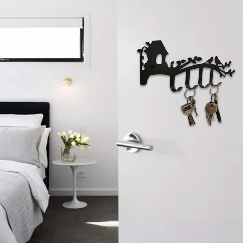 Key house - Metalni zidni stalak sa dve ptičice