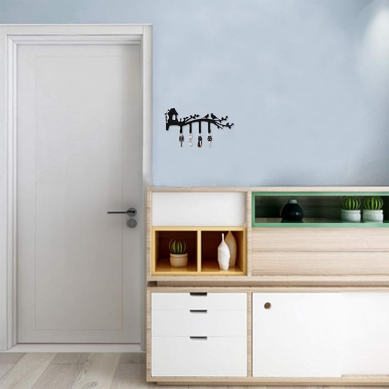 Key house - Metalni zidni stalak sa dve ptičice