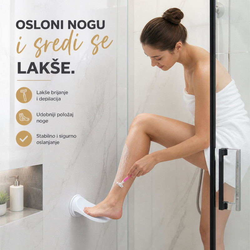 Oslonac za nogu u tuš kabini – za lakše brijanje i pranje stopala