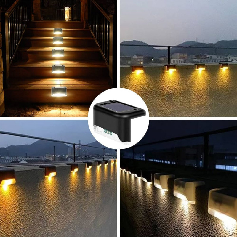 Solarno LED osvetljenje za stepenice i ogradu - set 4 lampe