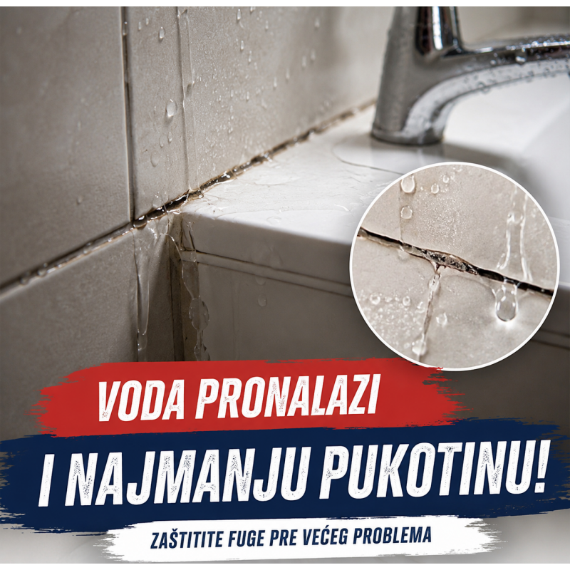 Transparentni vodootporni lepak za pukotine, pločice, beton, drvo i krov