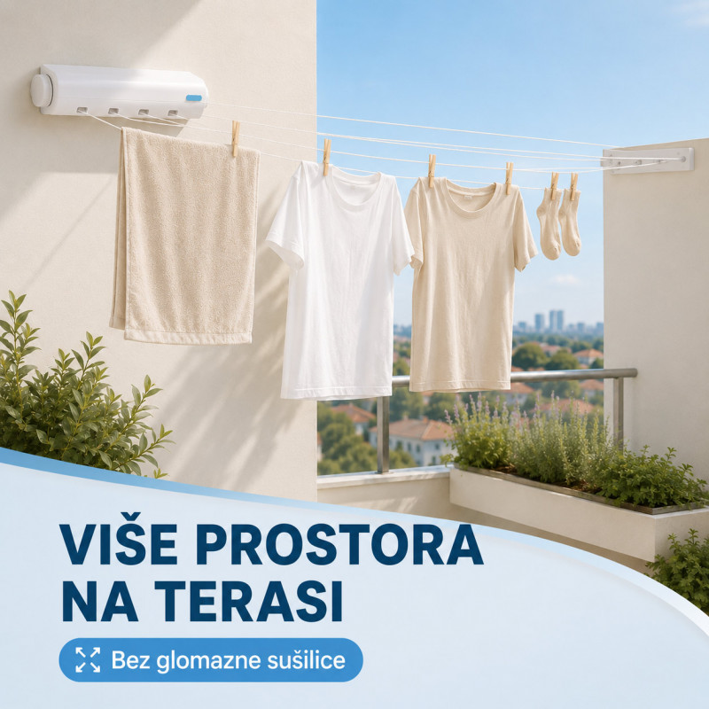 Držač sa 4 podesive žice za sušenje veša – zidna sušilica koja štedi prostor