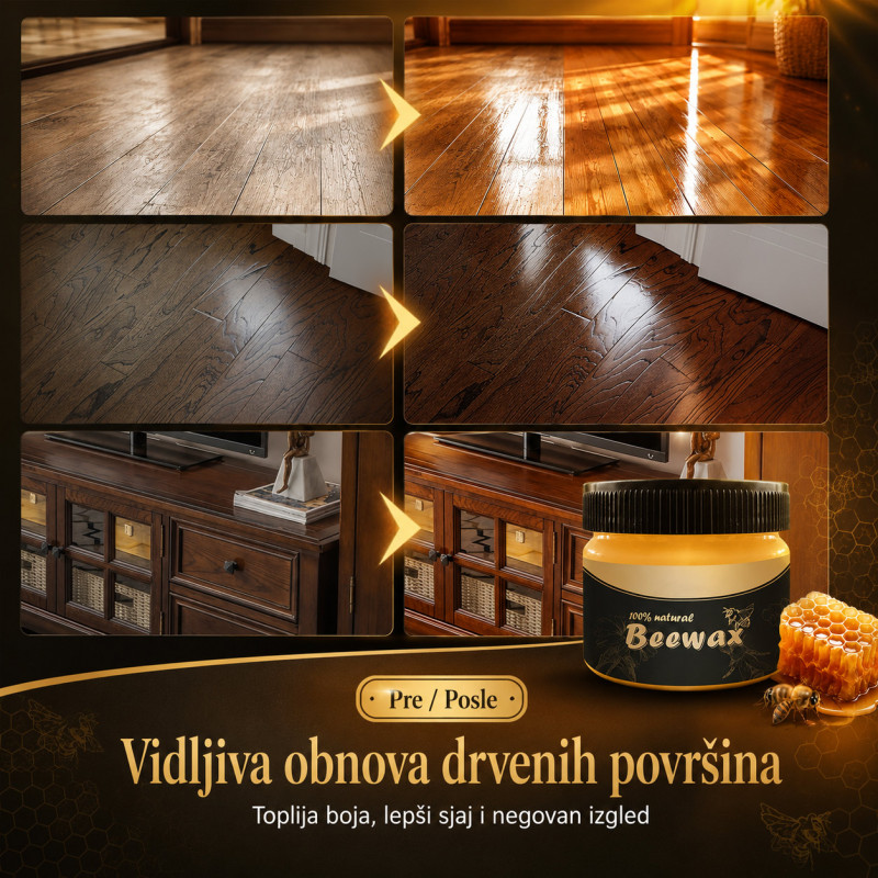 BEEWAX pčelinji vosak za drvo – obnova, sjaj i zaštita nameštaja