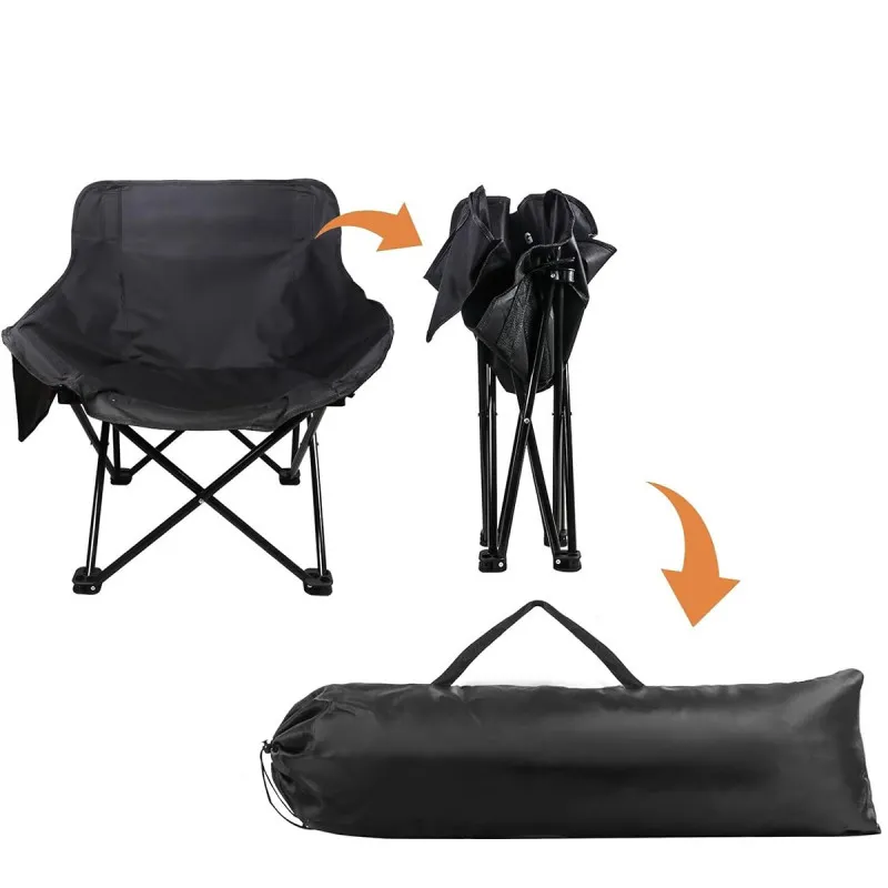 Crna sklopiva kamperska stolica