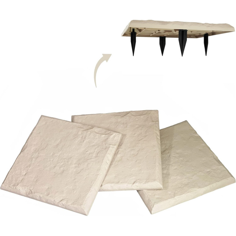 Ubodna PVC ploča za dvorište 40x40 cm - za stazu u imitaciji kamena