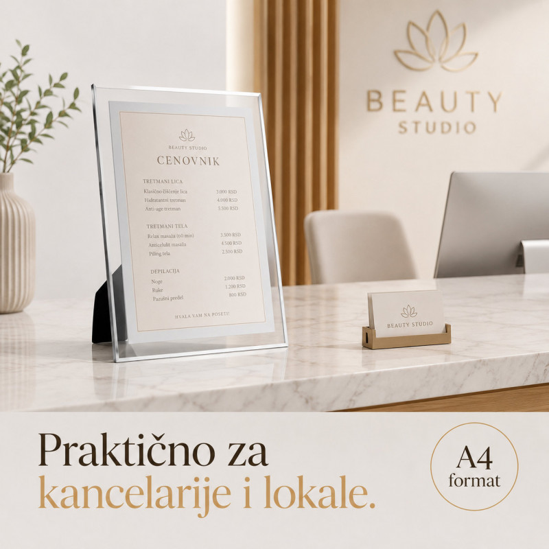 A4 stakleni ram za slike, diplome i postere 21 x 29,7 cm